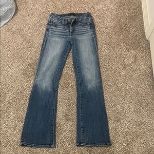 Buckle Dark Blue Flare Jeans